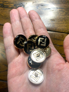 Fendi FF Button for Custom Handmade Bespoke Apparel Accessory