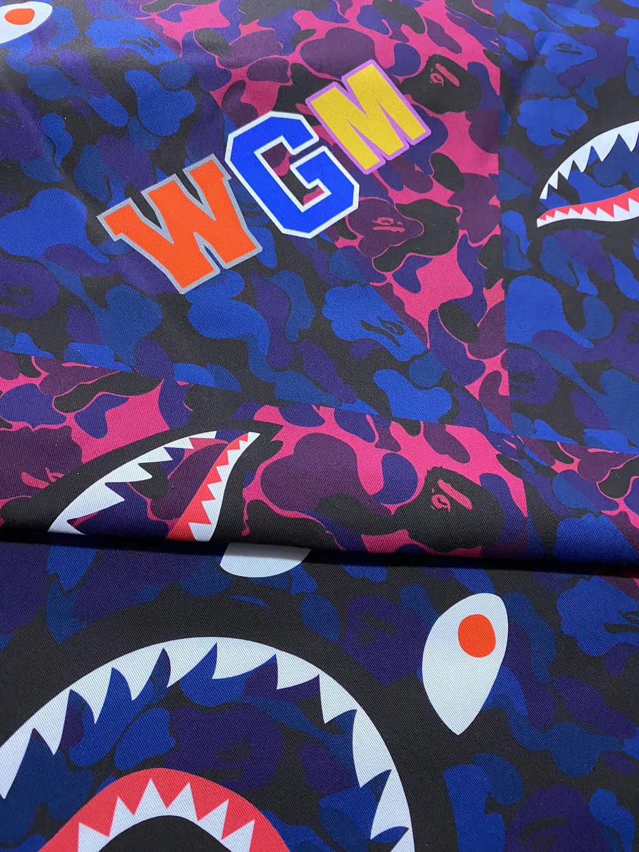 Custom Bape WGM Cotton Fabric for Handmade DIY Sneakerhead Shoecustomized