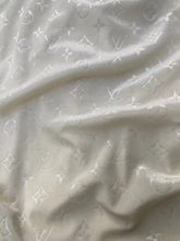 Load image into Gallery viewer, White Velvet Louis Vuitton LV Fabric