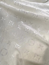 Load image into Gallery viewer, Luxury White LV Velvet Fabric for Custom Sneakers Sewing Car Upholstery