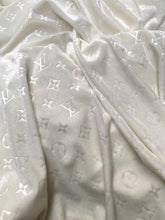 Load image into Gallery viewer, White Velvet Louis Vuitton LV Fabric