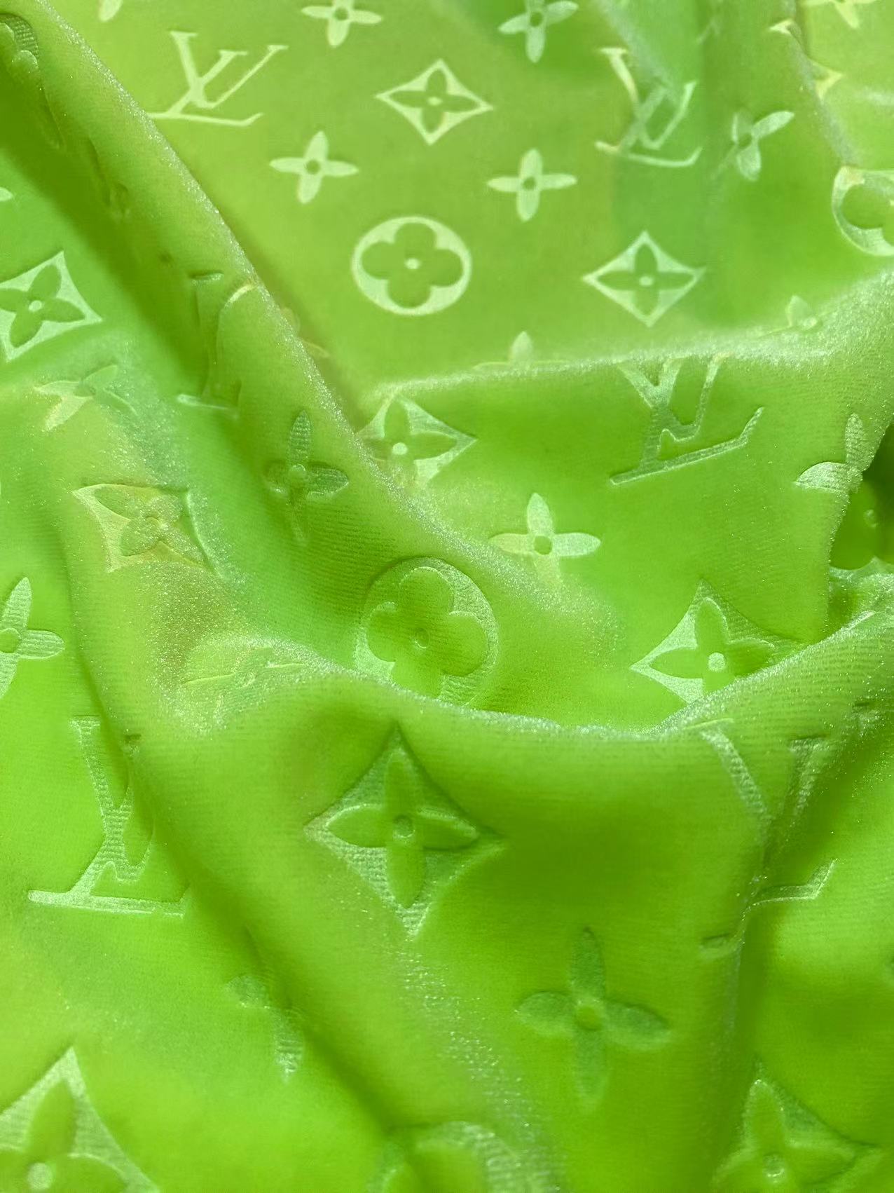 Green Louis Vuitton Velvet LV Fabric