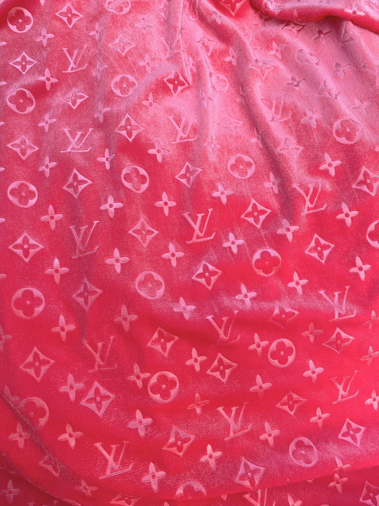 Pink Louis Vuitton LV Velvet Fabric