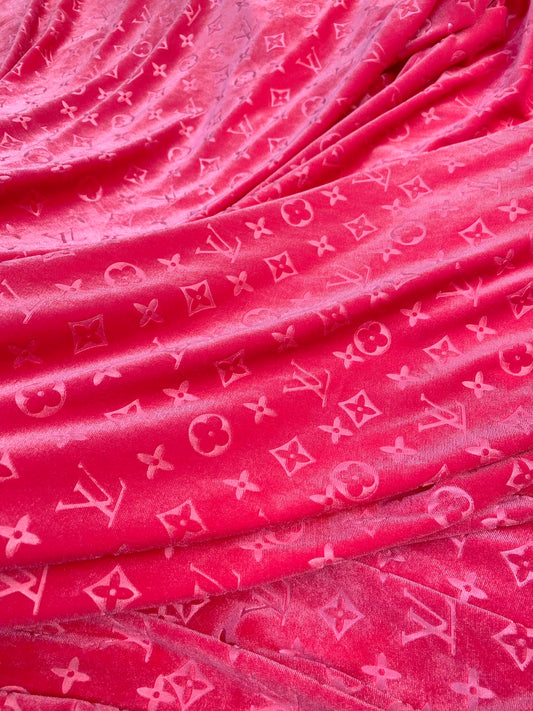 Pink Louis Vuitton LV Velvet Fabric