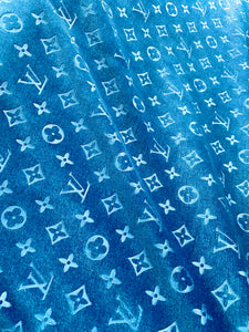 Blue Louis Vuitton Velvet Fabric