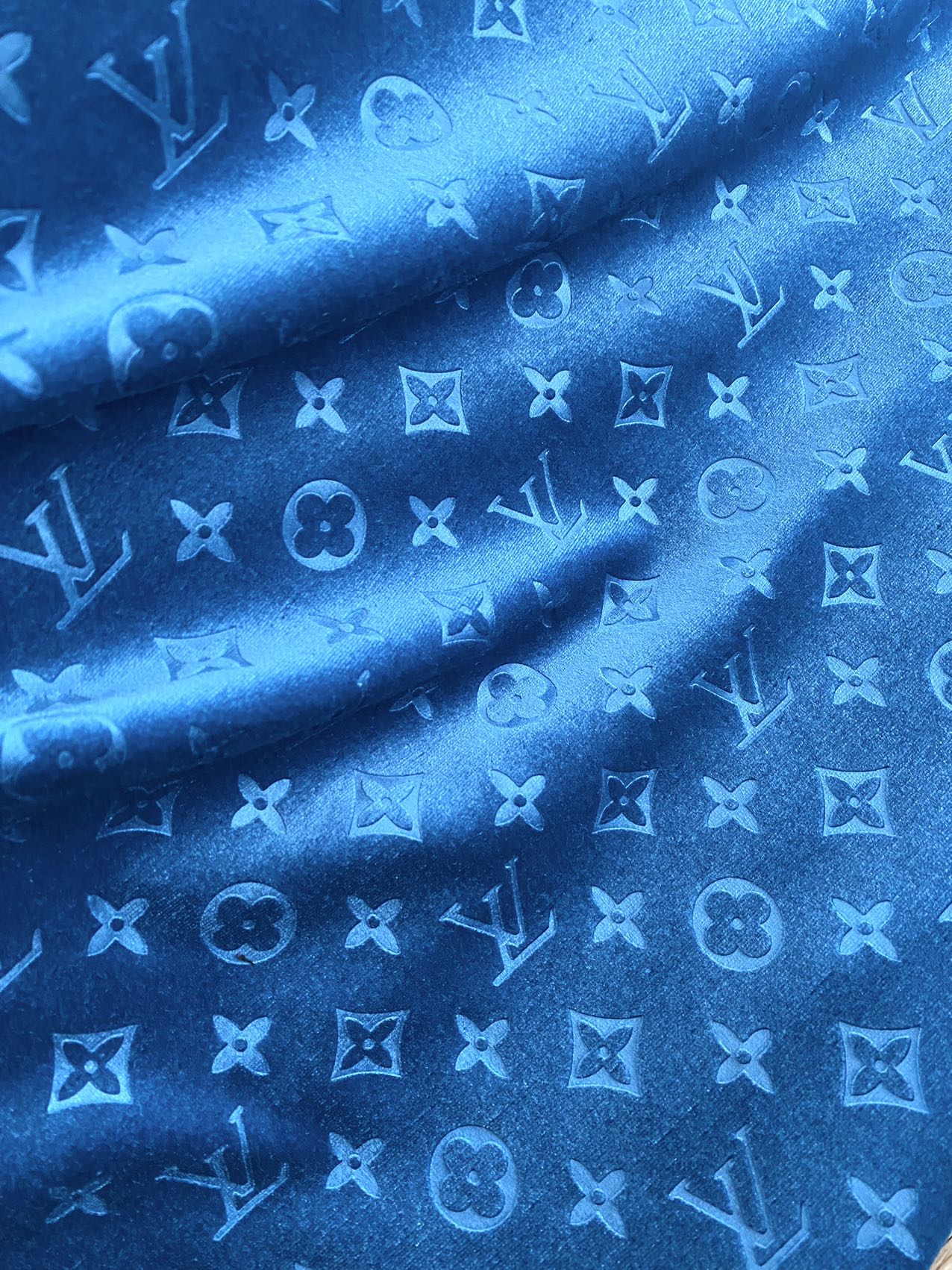 Blue Louis Vuitton Velvet Fabric