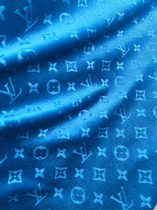 Luxury Blue LV Velvet Fabric for Custom Sneakers Sewing Car Upholstery Furniture Sofa