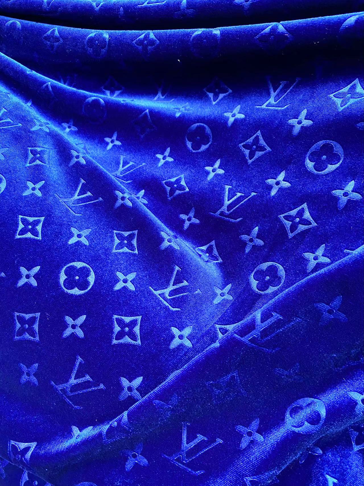 Royal Blue Louis Vuitton LV Velvet Fabric