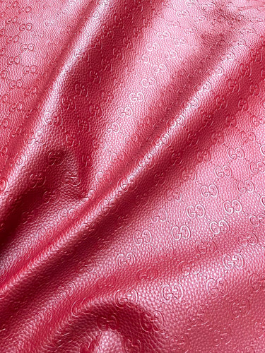 Soft Burgundy Gucci Embossed Car Seat Leather Materials for Handmade DIY Sewing