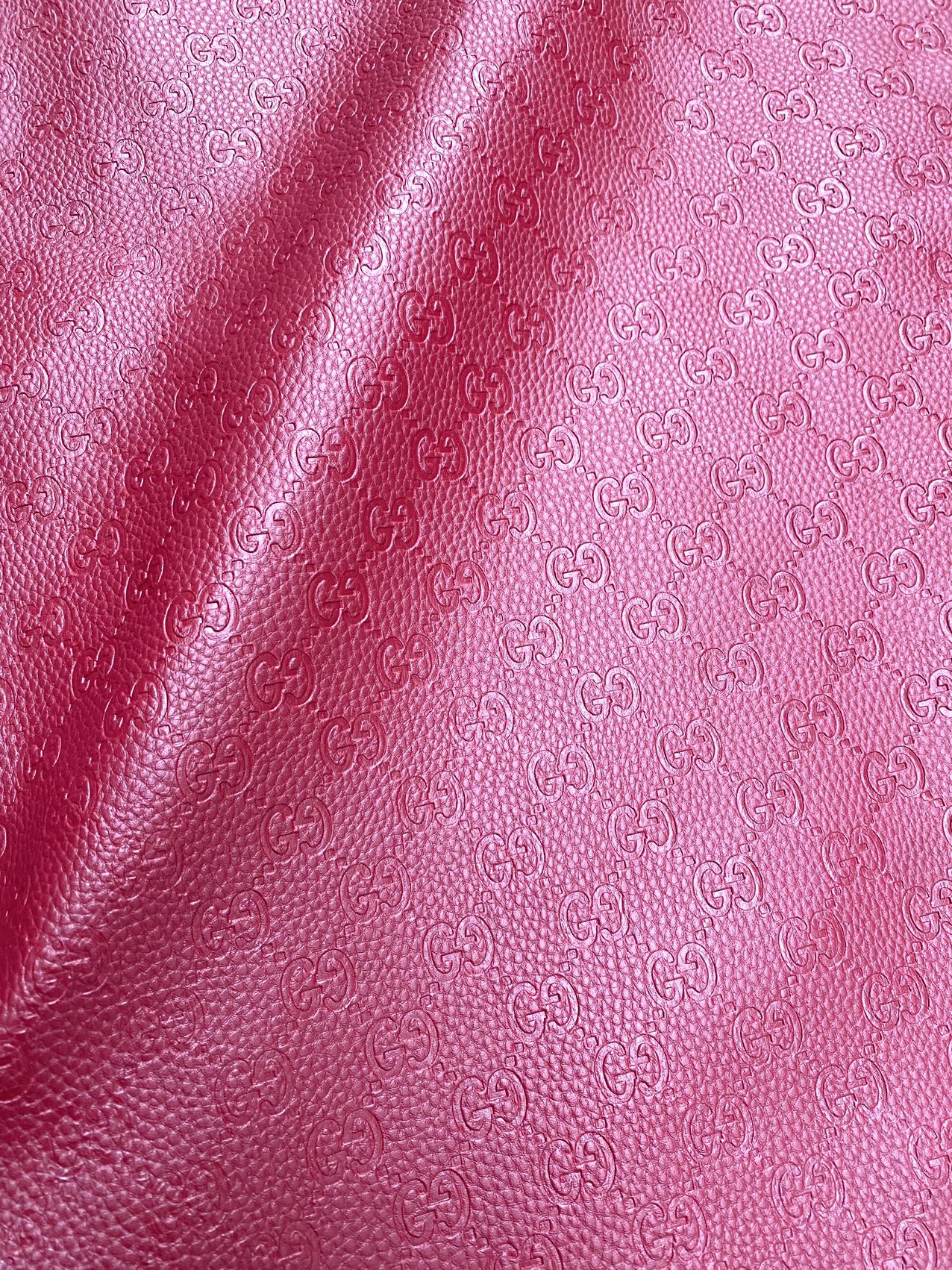 Soft Burgundy Gucci Embossed Car Seat Leather Materials for Handmade DIY Sewing