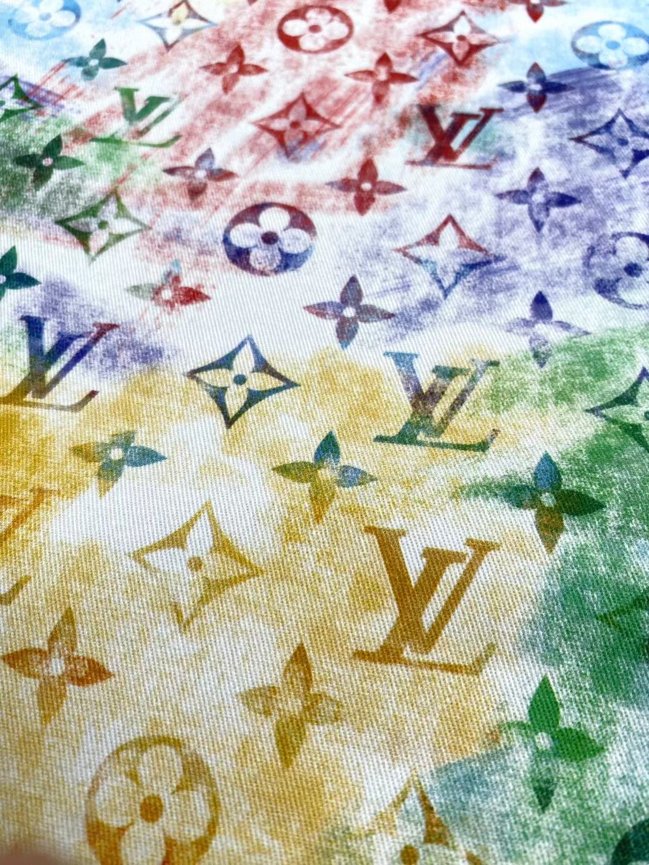 Summer Design Watercolor Cotton LV Fabric for Sewing Custom Handmade DIY