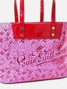 Pink Reflective LV Surface Murakami Takashi Flower Bag Leather