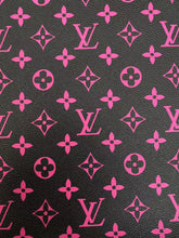 Load image into Gallery viewer, Black Hot Pink LV Monogram Leather Vinyl Custom Sneakers Car Upholstery Home deco