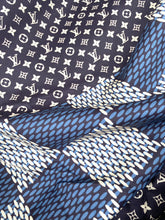 Load image into Gallery viewer, Damier Navy Custom Summer Cotton Fabric for Handmade Crafts Custom Clothing Sneakers