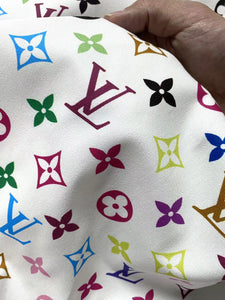 Premium Quality Cotton Fabric LV Rainbow Murakami Takashi Custom Material for DIY Crafts Sneakers