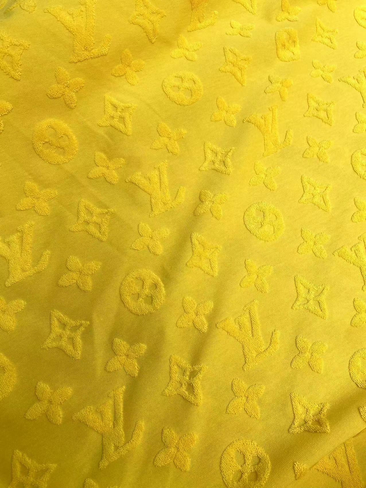 Tissu éponge en coton LV Banana Yellow Tissu doux et confortable pour vêtements faits à la main