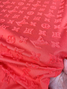 Pure Red Soft LV Terry Cotton Fabric Comfortable Touch for Clothing Exclusive Game DIY Handmade