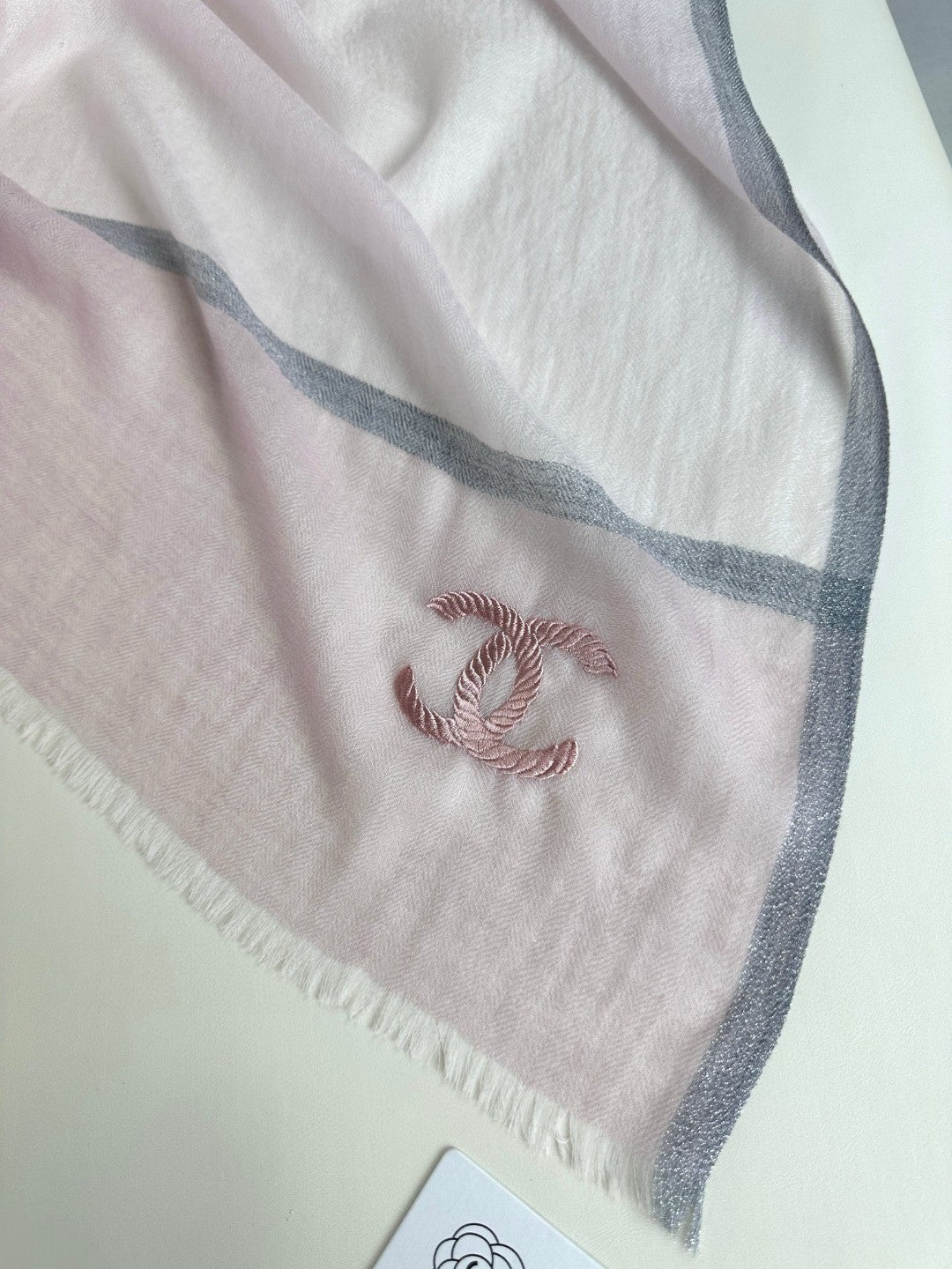 Pink Chanel Scarf Wool Content Designer Scarves Fashion Style