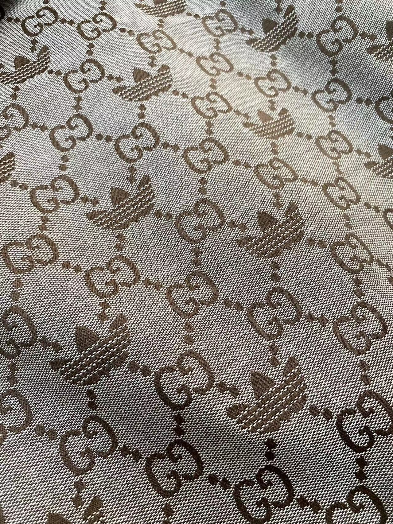 Classic Brown Gucci Adidas Jacquard Fabric for Handmade Sewing Crafts