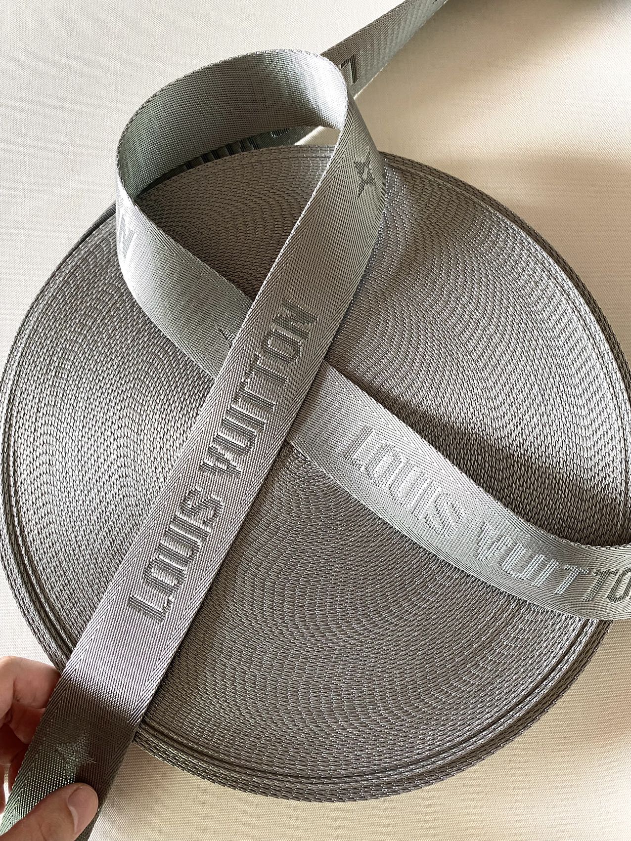 Custom Bag LV Strap Grey Silver Straps for Handmade DIY Bag Repair