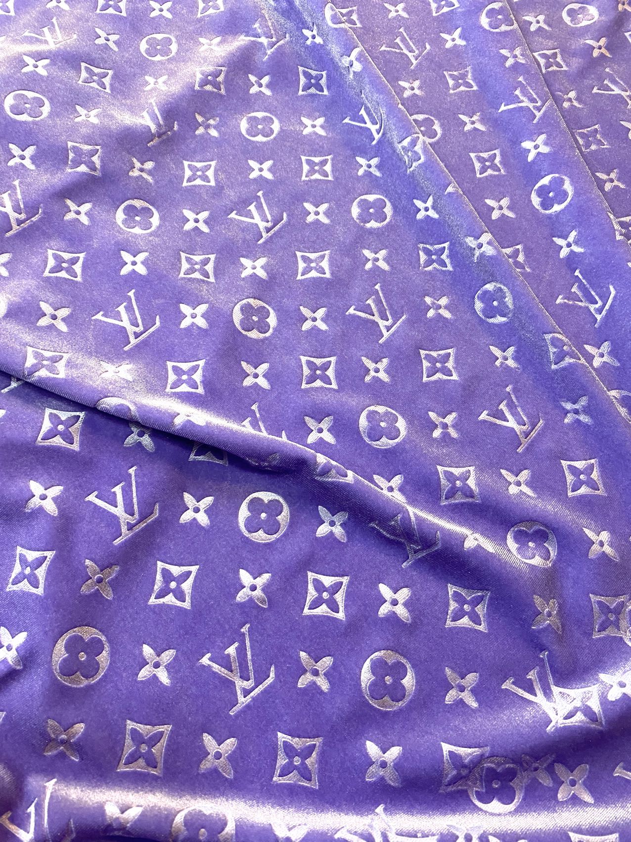 Light Purple Louis Vuitton LV Velvet Fabric