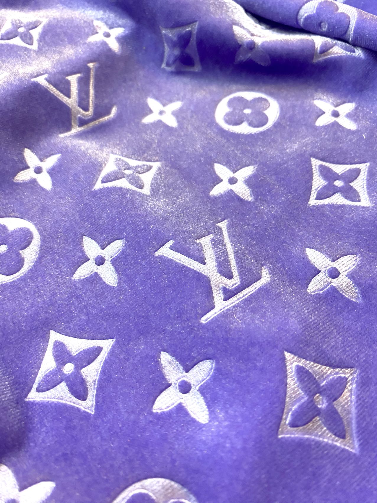 Light Purple Louis Vuitton LV Velvet Fabric