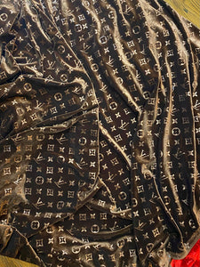 Brown Louis Vuitton LV Velvet Fabric