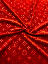 Load image into Gallery viewer, Red Louis Vuitton LV Velvet Fabric
