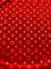 Load image into Gallery viewer, Red Louis Vuitton LV Velvet Fabric