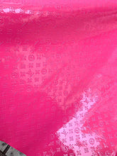 Load image into Gallery viewer, Hot Pink Mirror Embossed LV Vinyl for DIY Custom Purse Sneaker Furniture