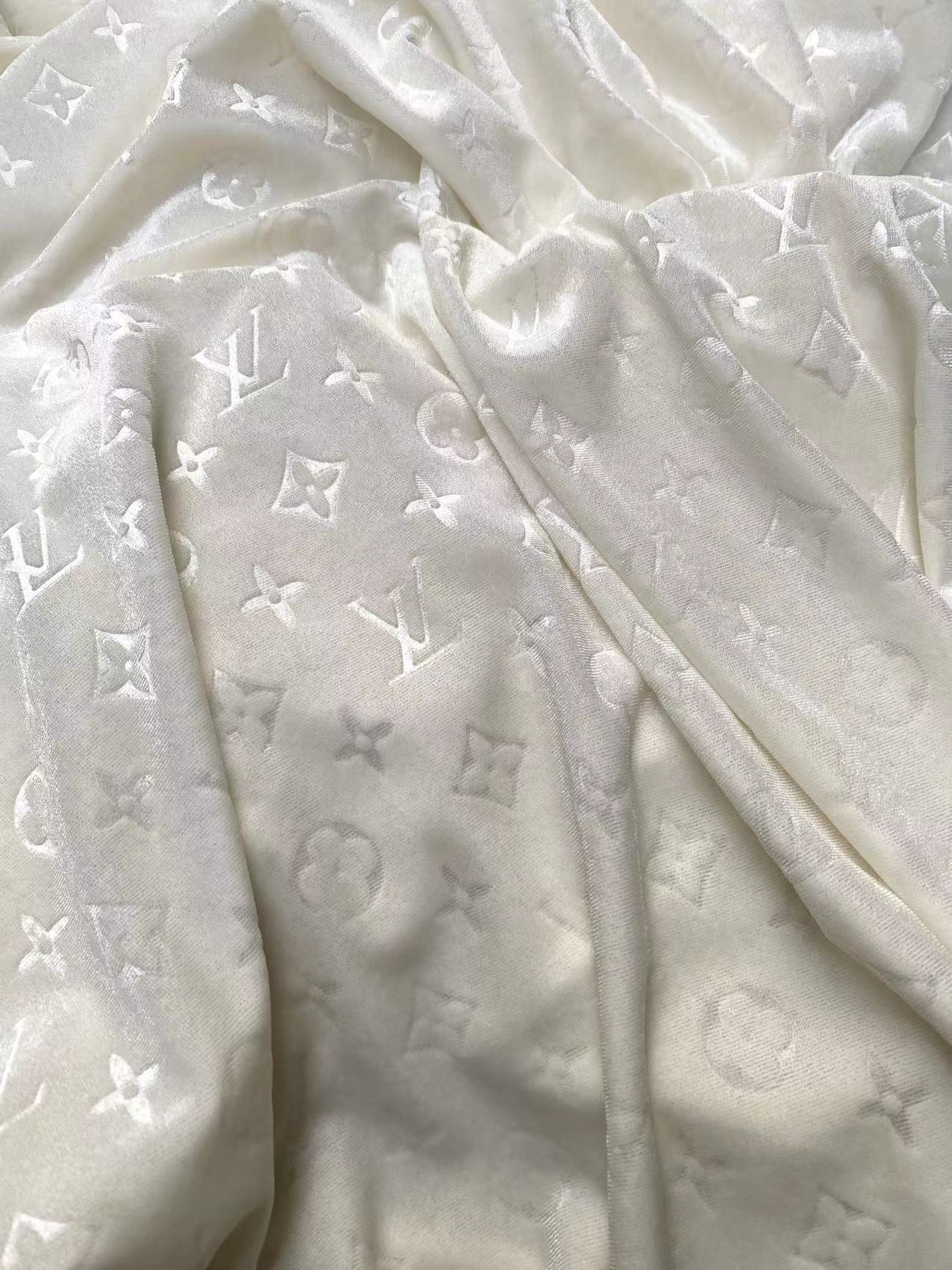 White Velvet Louis Vuitton LV Velvet Fabric