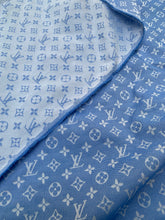 Load image into Gallery viewer, Cotton Jacquard Light Blue Summer LV Custom Fabric