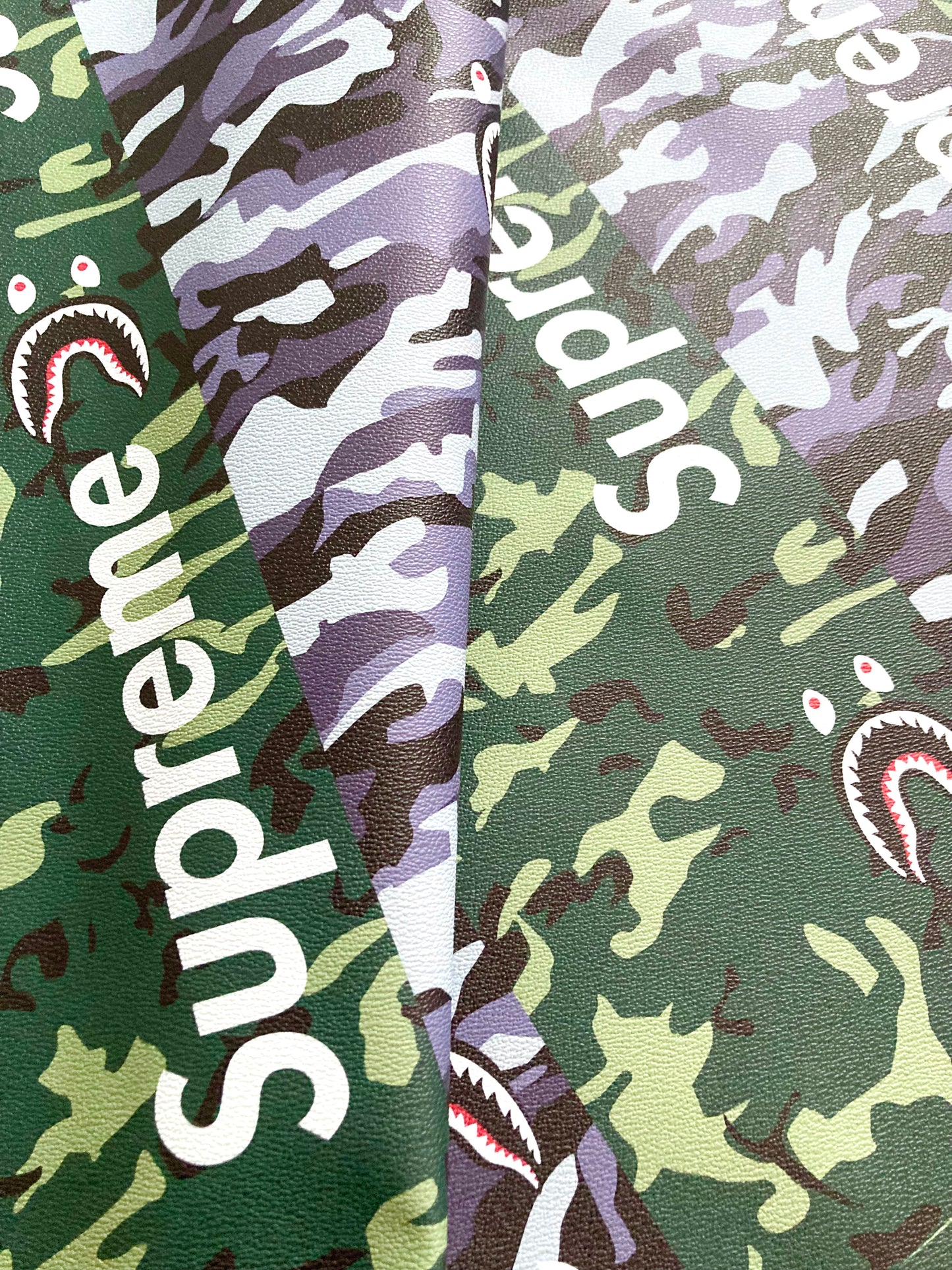 Benutzerdefinierter Bape Shark Sneakers Vinyl-Lederstoff für DIY-Bastelarbeiten