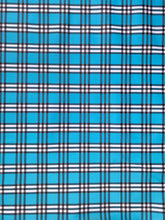 Load image into Gallery viewer, Blue Check Custom Handmade Burberry Faux Leather Fabric for DIY Arts and Crafts