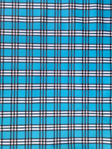 Blue Check Custom Handmade Leather Fabric for DIY Arts and Crafts