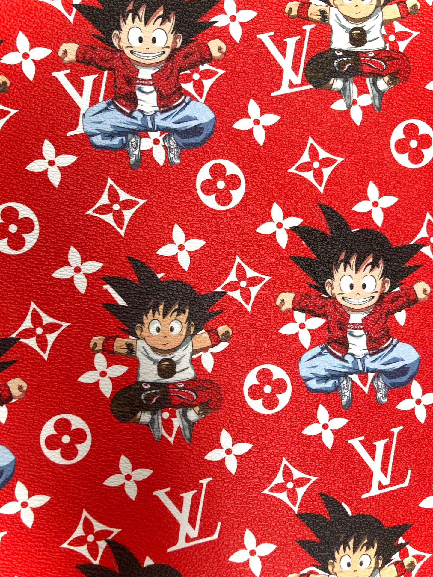 Tissu en cuir personnalisé Dragon Ball LV Supreme pour rembourrage artisanal DIY