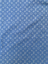 Load image into Gallery viewer, Cotton Jacquard Light Blue Summer LV Custom Fabric