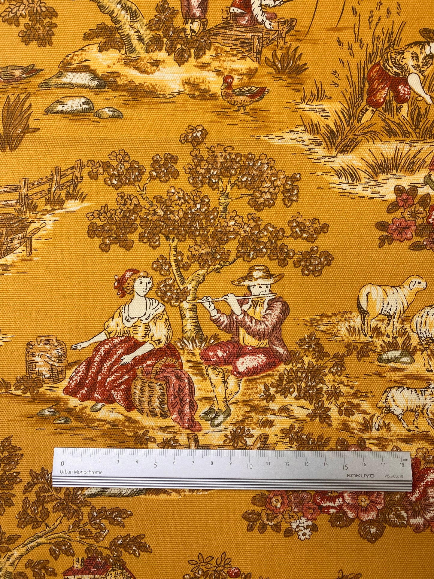 Tissu en toile de coton à motif artistique classique élégant pour projet de couture fait à la main