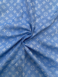 Cotton Jacquard Light Blue Summer LV Custom Fabric
