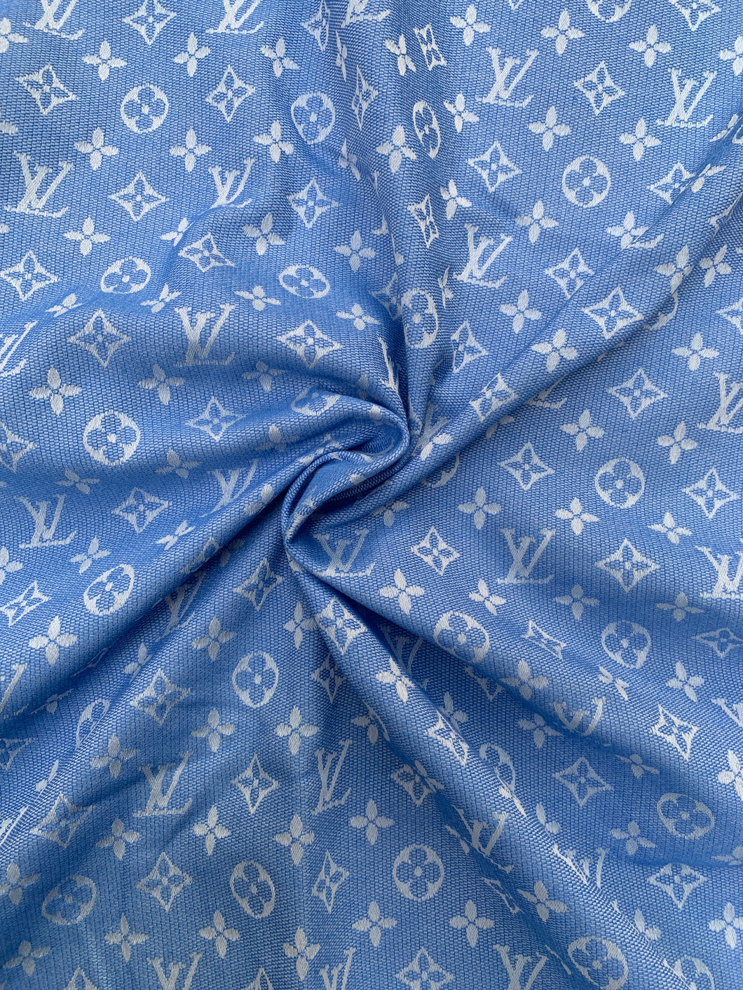 Cotton Jacquard Light Blue Summer LV Custom Fabric