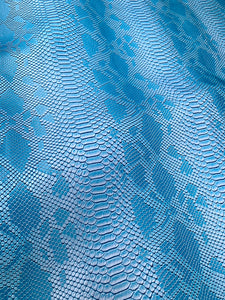 Crafts Cool Summer Blue SnakeSkin Vinyl for Handmade Diy