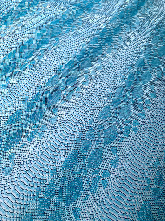 Crafts Cool Summer Blue SnakeSkin Vinyl for Handmade Diy