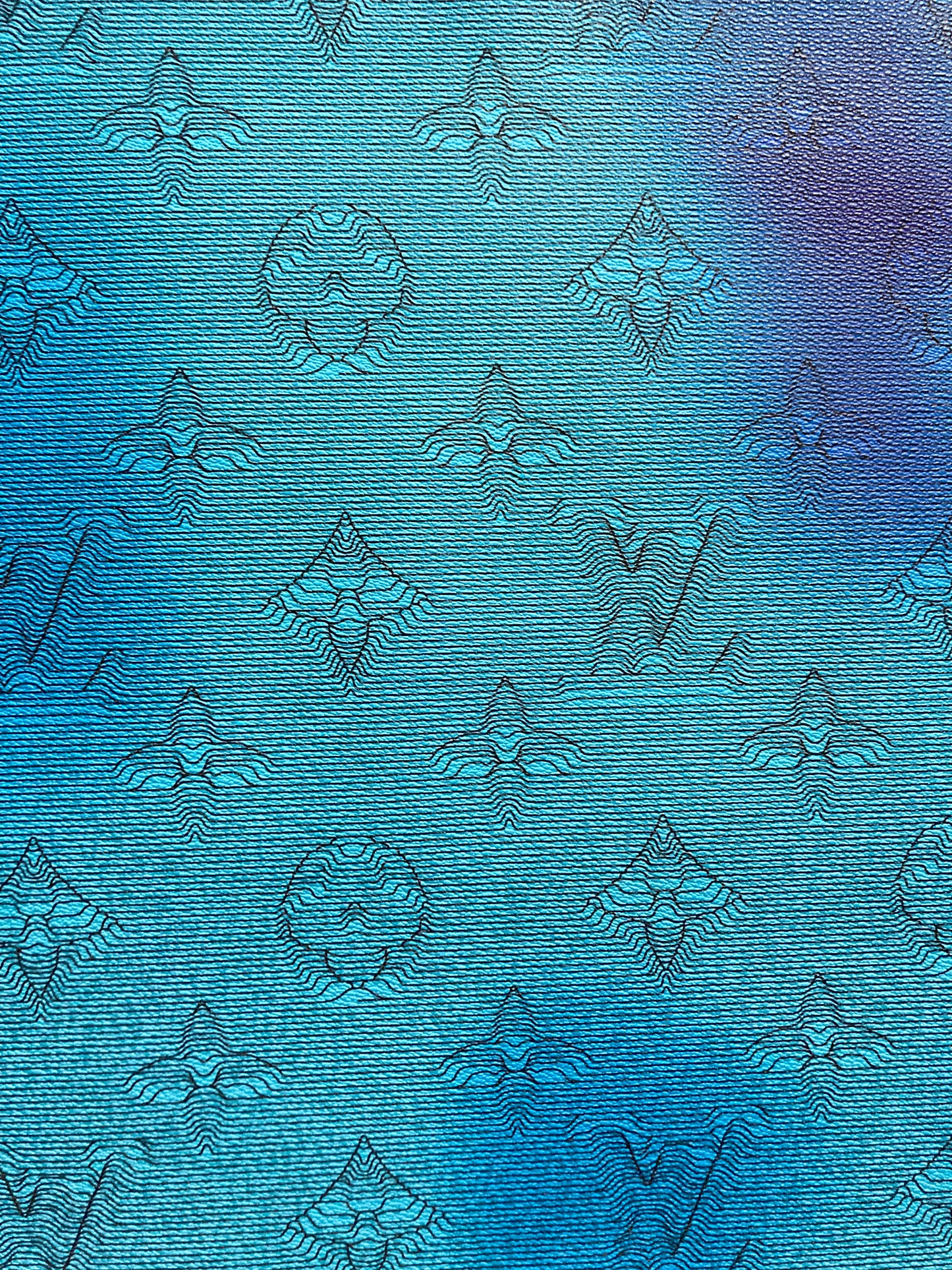 Designer-Handarbeit aus Vinyl-Leder in Blau mit Camouflage-Muster für individuelle Handarbeit