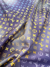 Load image into Gallery viewer, Colorful Designer Inspired Gradient Monogram Cotton Twill Fabric for DIY Sewing