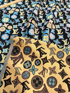 Crafts Colorful Jacquard LV Fabric for Handmade Custom Apparel