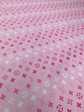 Load image into Gallery viewer, Handmade Romantic Pink LV Custom Vinyl Leather Fabric for Sneakers Upholstery
