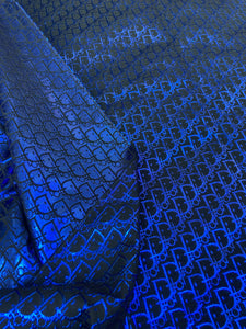 Handcrafts Blue Shiny Dior Fabric for Custom Sneakers