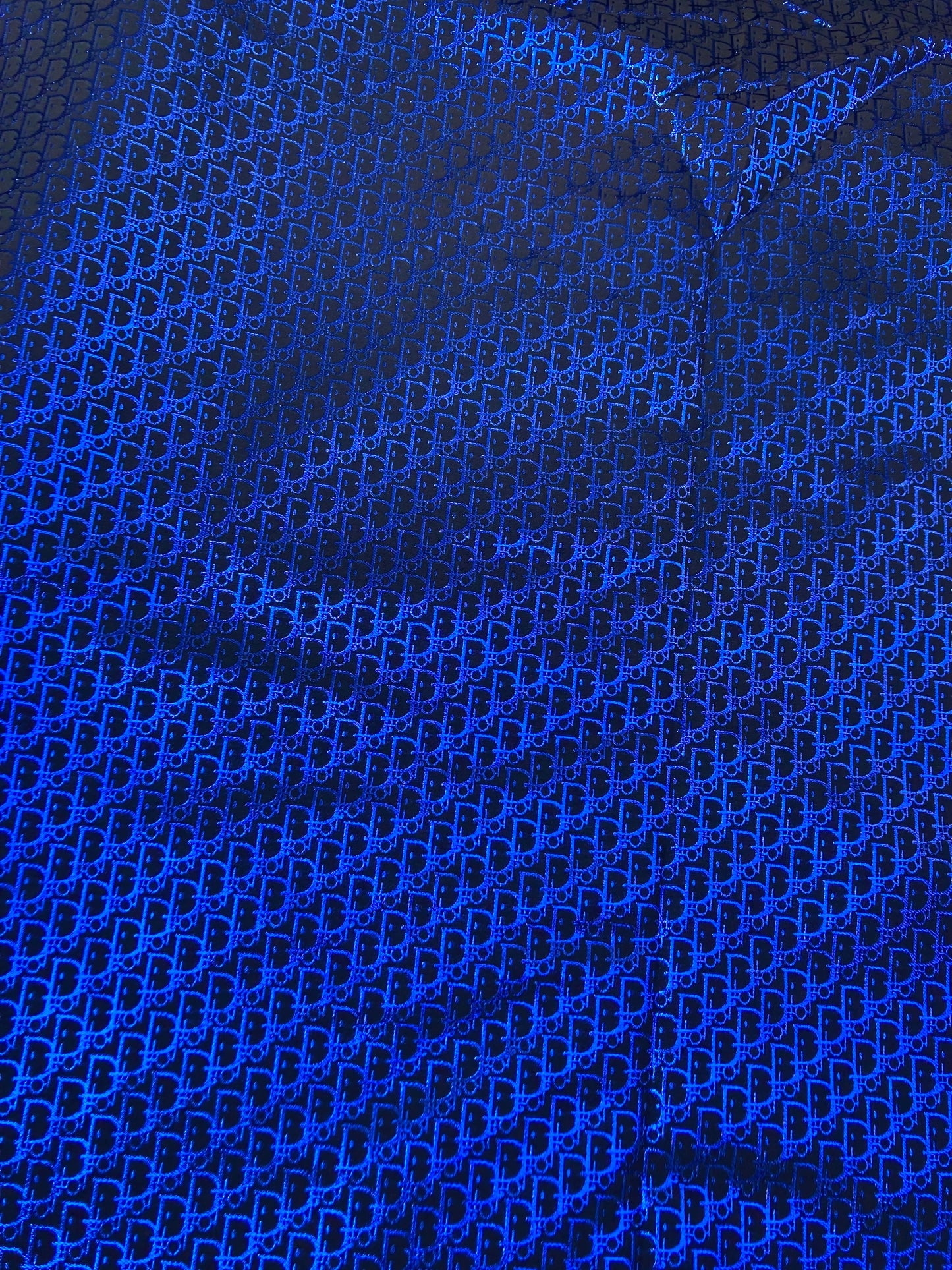 Handcrafts Blue Shiny Dior Fabric for Custom Sneakers