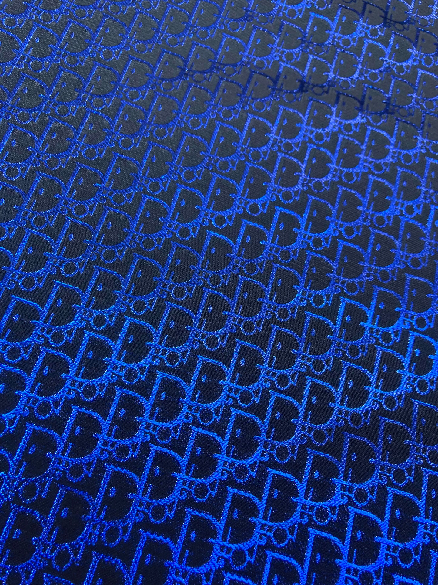 Handcrafts Blue Shiny Dior Fabric for Custom Sneakers