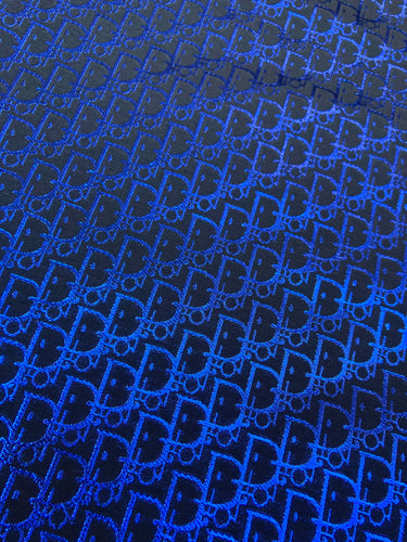 Handcrafts Blue Shiny Dior Fabric for Custom Sneakers
